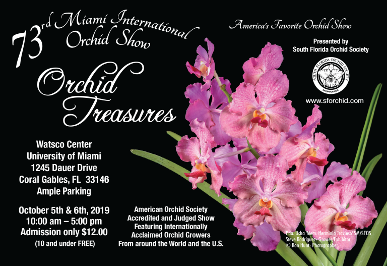SFOS 73rd Miami International Orchid Show South Florida Orchid Society